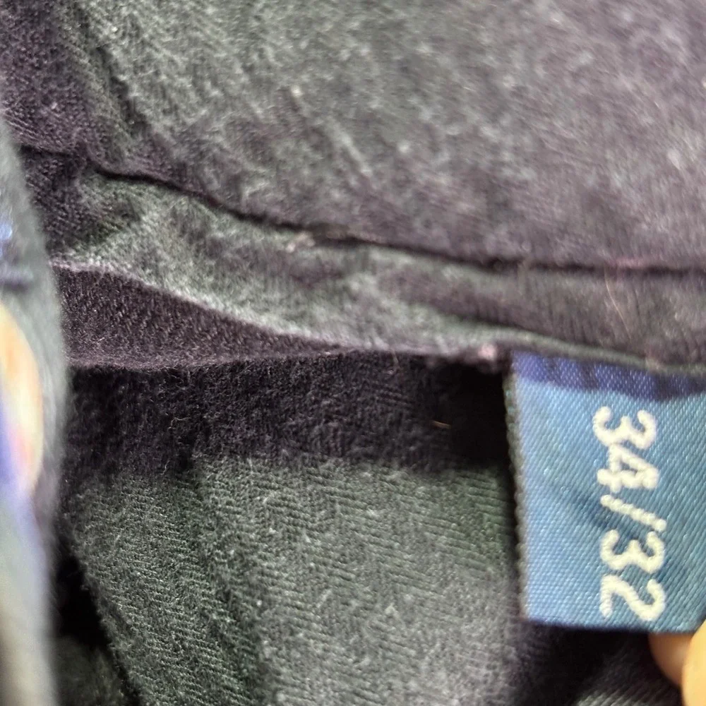 Vtg Polo Ralph Lauren Mens Pants 34/32 Black Corduroy Straight Leg 90s Hong Kong